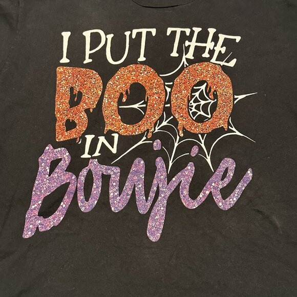 Halloween Spooky Joke T Shirt Adult I Put The Boo In Boujie Sz Large - Picture 2 of 7